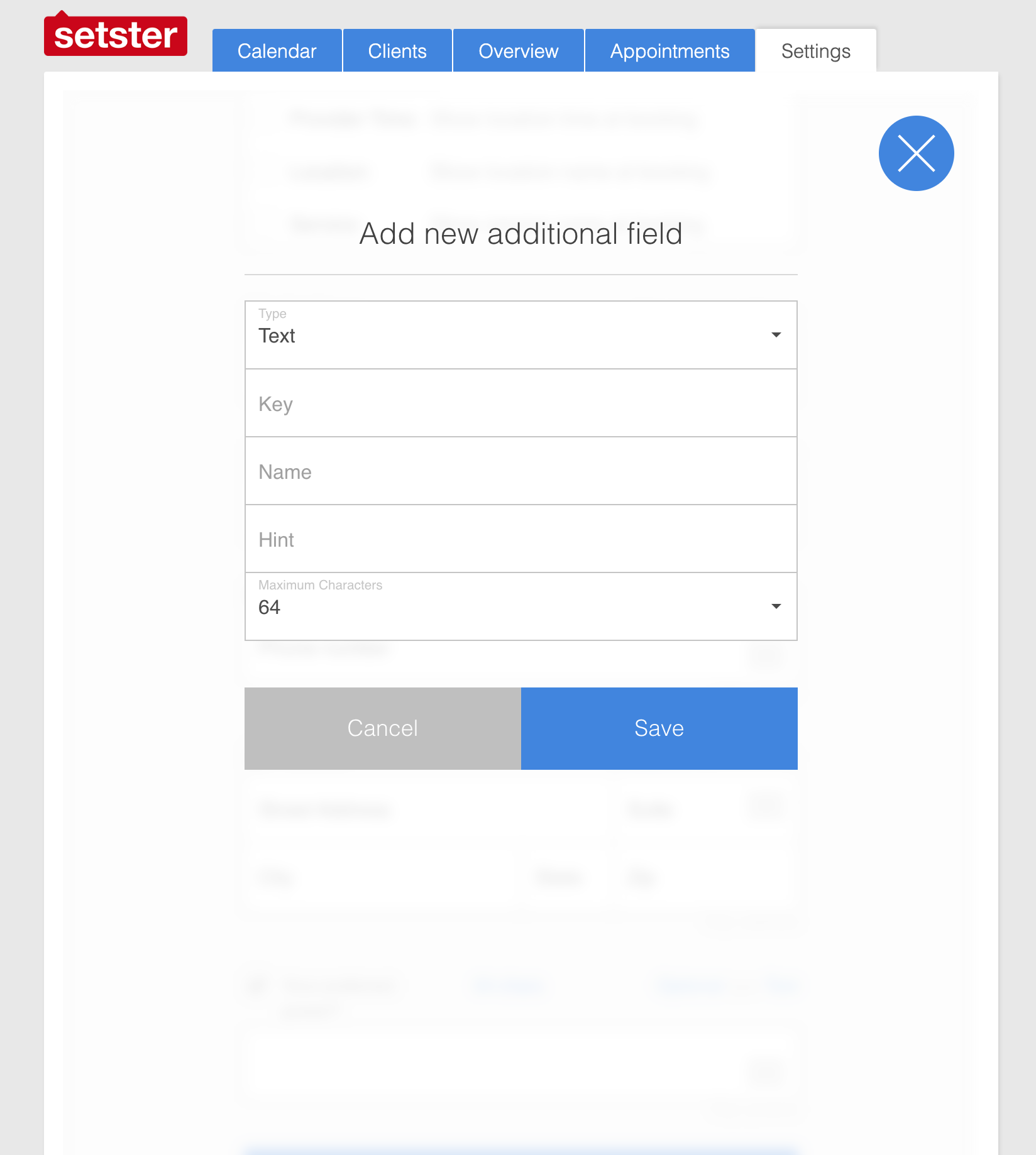 Dashboard Add New Field
