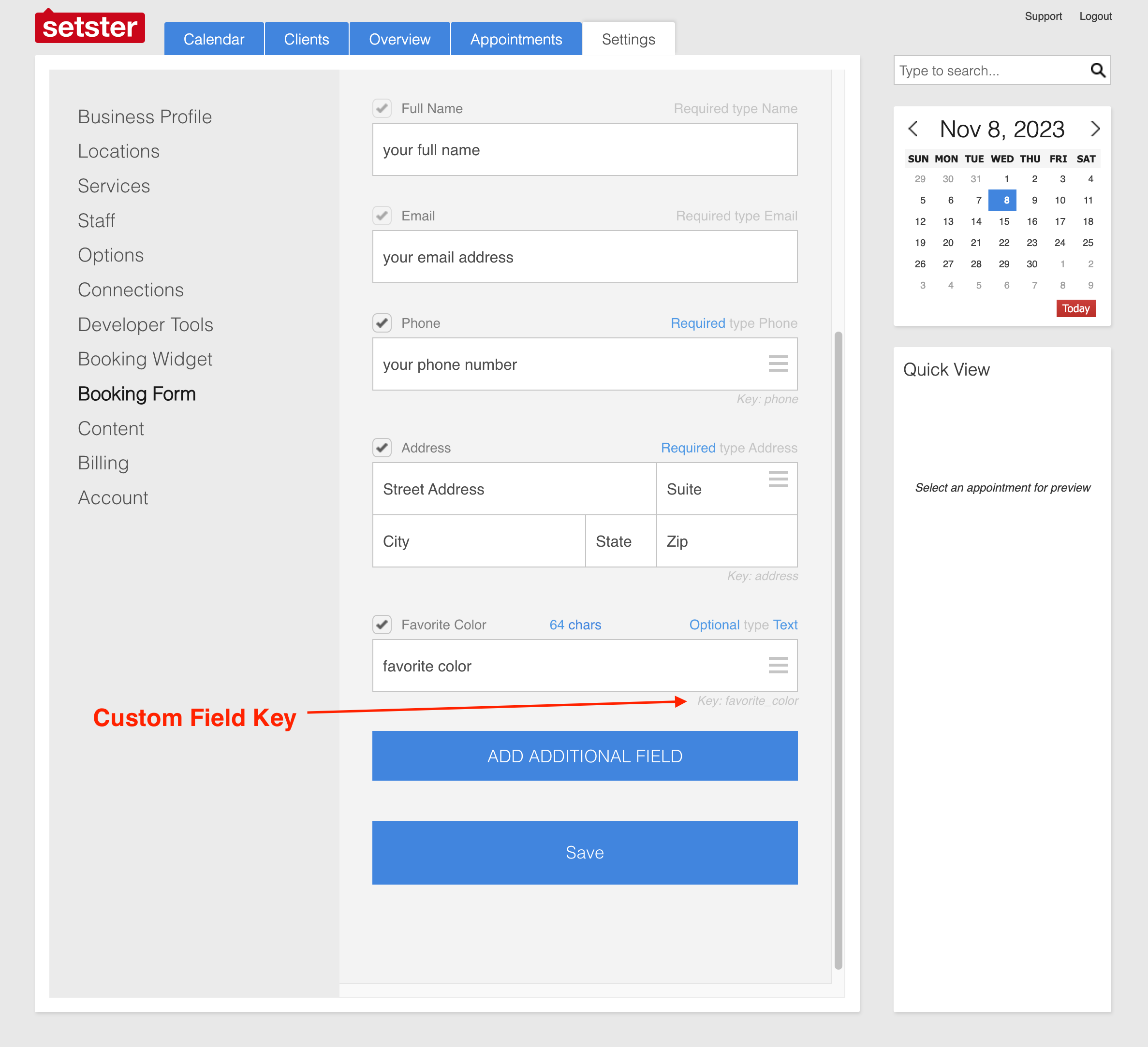 Dashboard Hidden Field Options