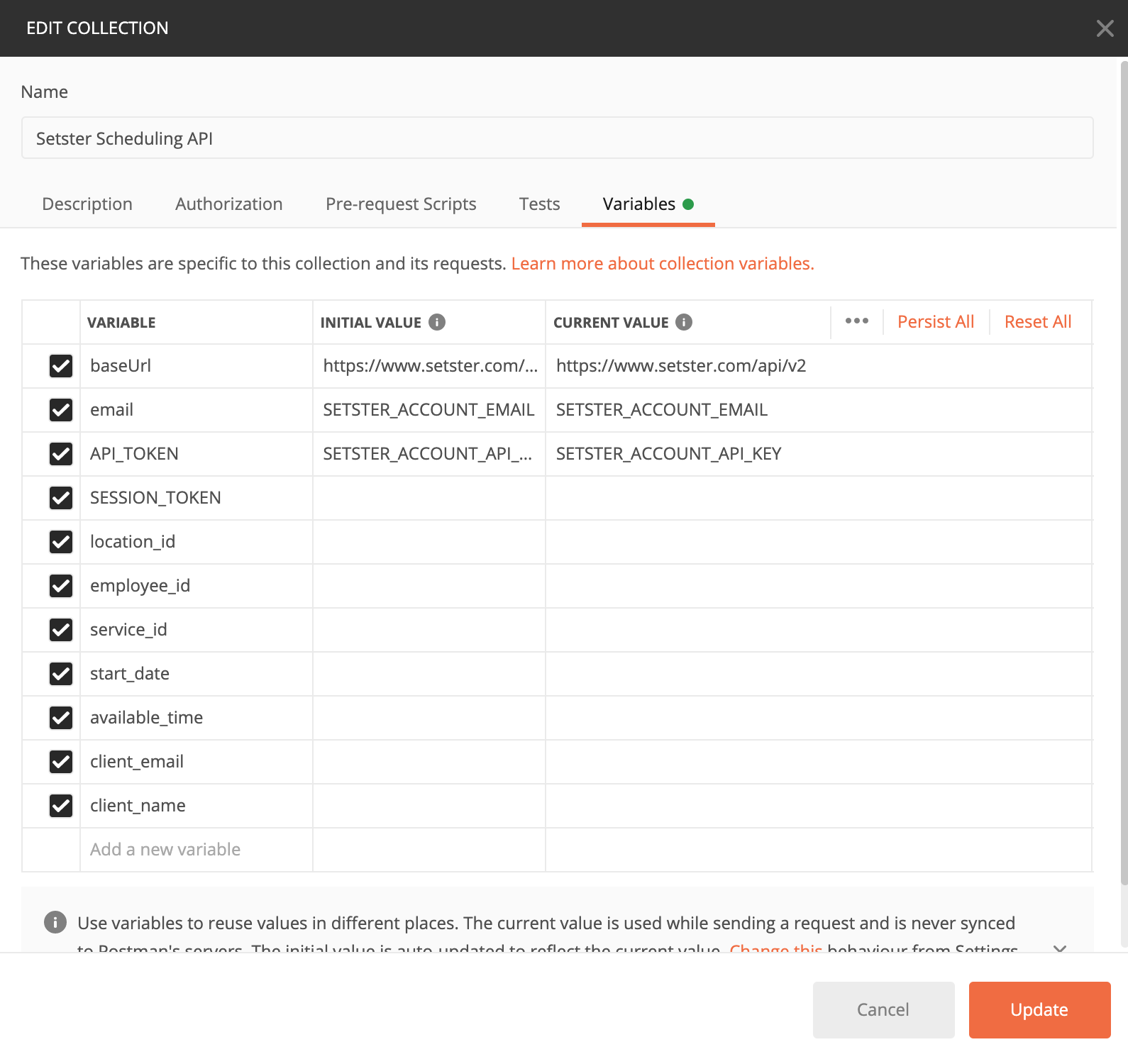Collection Variables