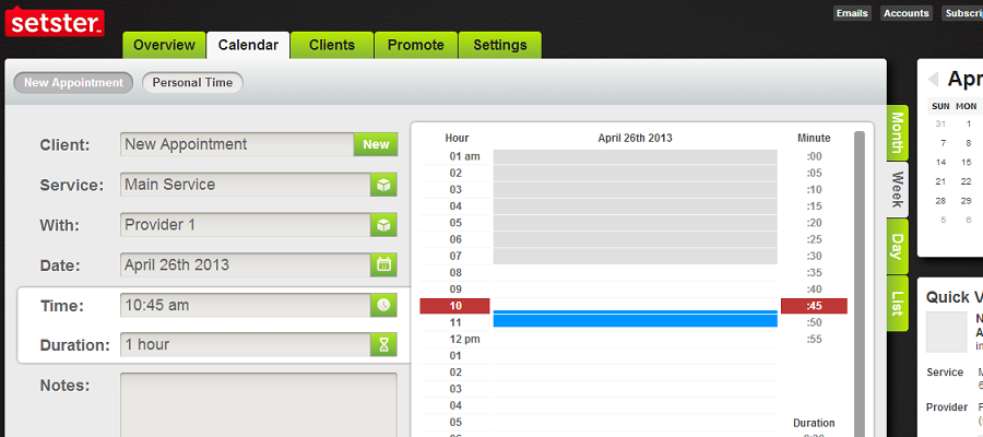 online appointment calendar